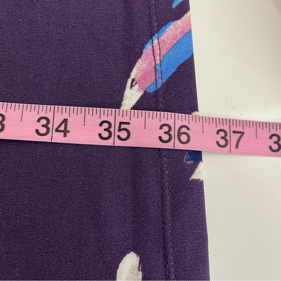 Chico’s Purple Floral Layered Flare Sleevee Shift Dress - Picture 13 of 15